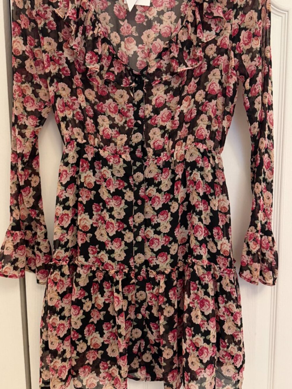ZARA Floral Ruffle Mini Dress - Picture 2 of 6